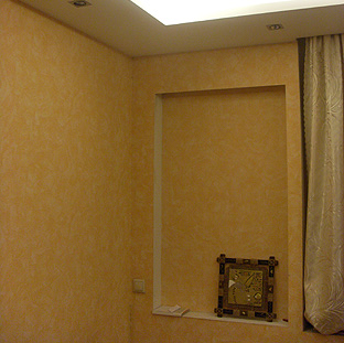 Потолок из гипсокартона, встроенные светильники